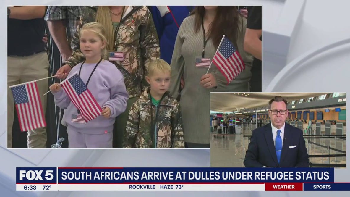 South Africans given refugee status arrive at Dulles Airport